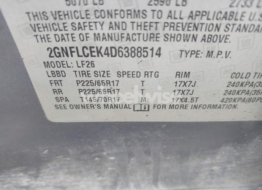 Photo 9 of 2013 Chevrolet Equinox LS (VIN 2GNFLCEK4D6388514)