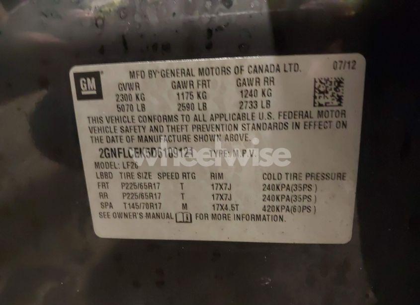 Photo 9 of 2013 Chevrolet Equinox LS (VIN 2GNFLCEK5D6109121)