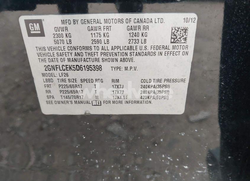 Photo 9 of 2013 Chevrolet Equinox LS (VIN 2GNFLCEK5D6195398)