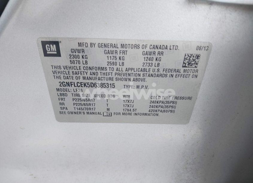 Photo 9 of 2013 Chevrolet Equinox LS (VIN 2GNFLCEK5D6385315)