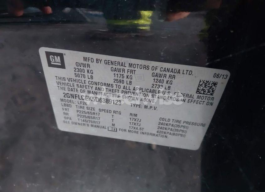 Photo 9 of 2013 Chevrolet Equinox LS (VIN 2GNFLCEK5D6389123)