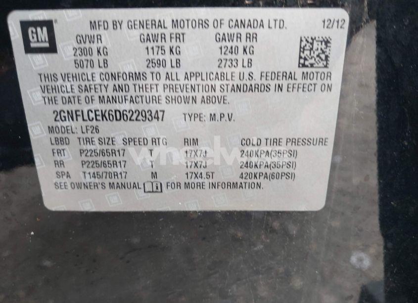 Photo 9 of 2013 Chevrolet Equinox LS (VIN 2GNFLCEK6D6229347)