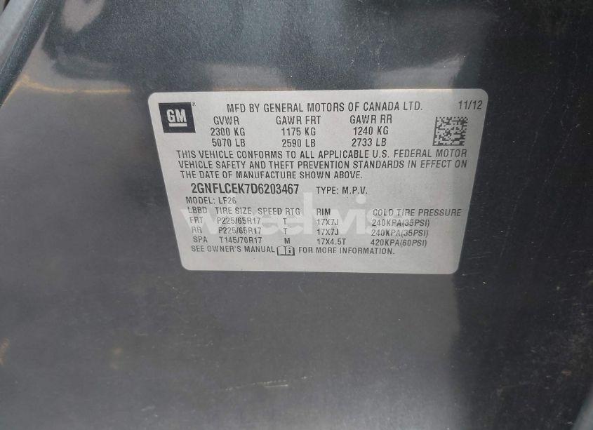 Photo 9 of 2013 Chevrolet Equinox LS (VIN 2GNFLCEK7D6203467)