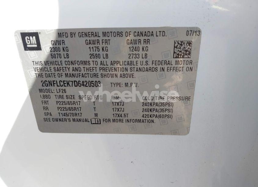 Photo 9 of 2013 Chevrolet Equinox LS (VIN 2GNFLCEK7D6420503)