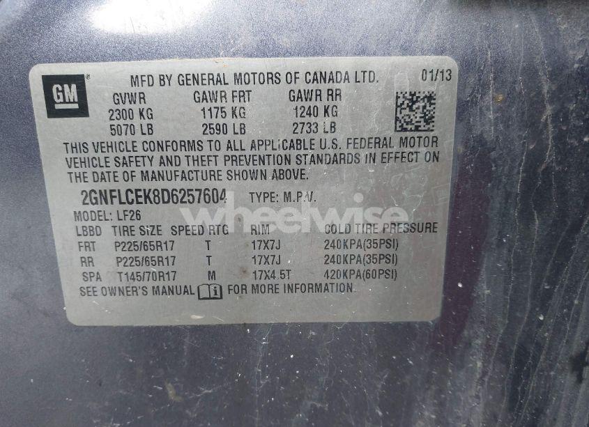 Photo 9 of 2013 Chevrolet Equinox LS (VIN 2GNFLCEK8D6257604)