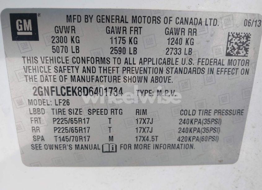 Photo 9 of 2013 Chevrolet Equinox LS (VIN 2GNFLCEK8D6401734)