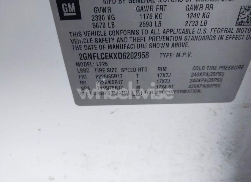 Photo 9 of 2013 Chevrolet Equinox LS (VIN 2GNFLCEKXD6202958)