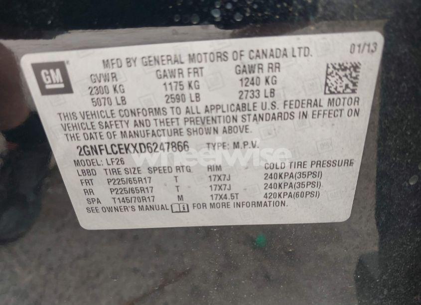 Photo 9 of 2013 Chevrolet Equinox LS (VIN 2GNFLCEKXD6247866)