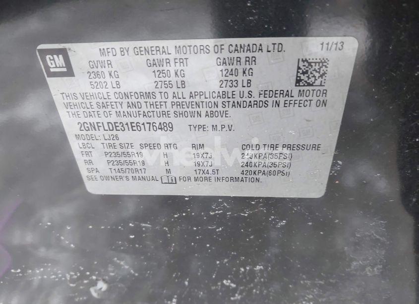 Photo 9 of 2014 Chevrolet Equinox LTZ (VIN 2GNFLDE31E6176489)