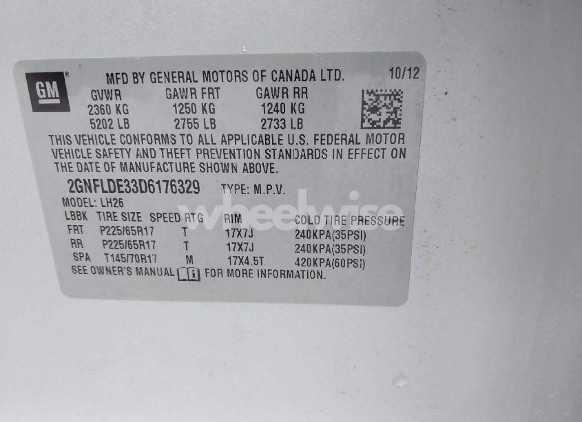 Photo 9 of 2013 Chevrolet Equinox 1LT (VIN 2GNFLDE33D6176329)