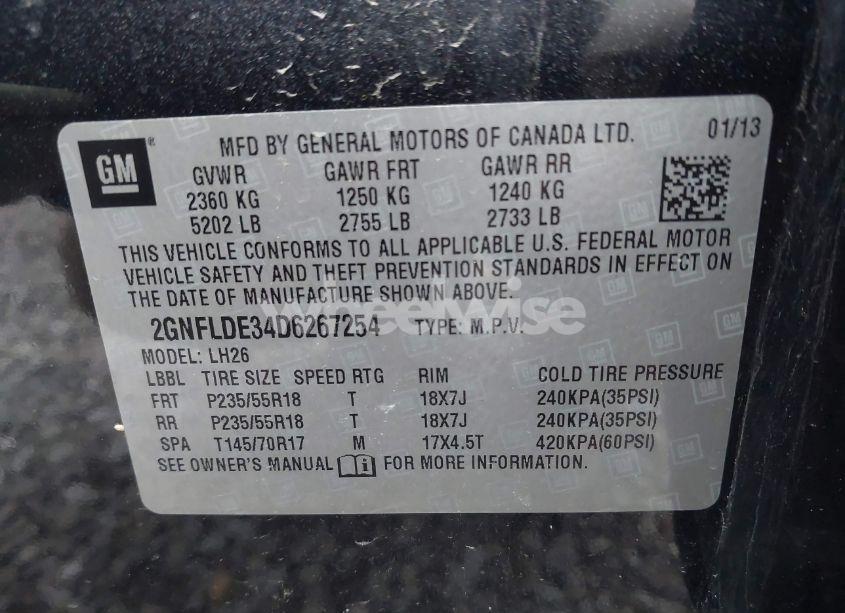 Photo 9 of 2013 Chevrolet Equinox 1LT (VIN 2GNFLDE34D6267254)