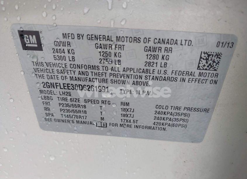 Photo 9 of 2013 Chevrolet Equinox 1LT (VIN 2GNFLEE30D6261991)