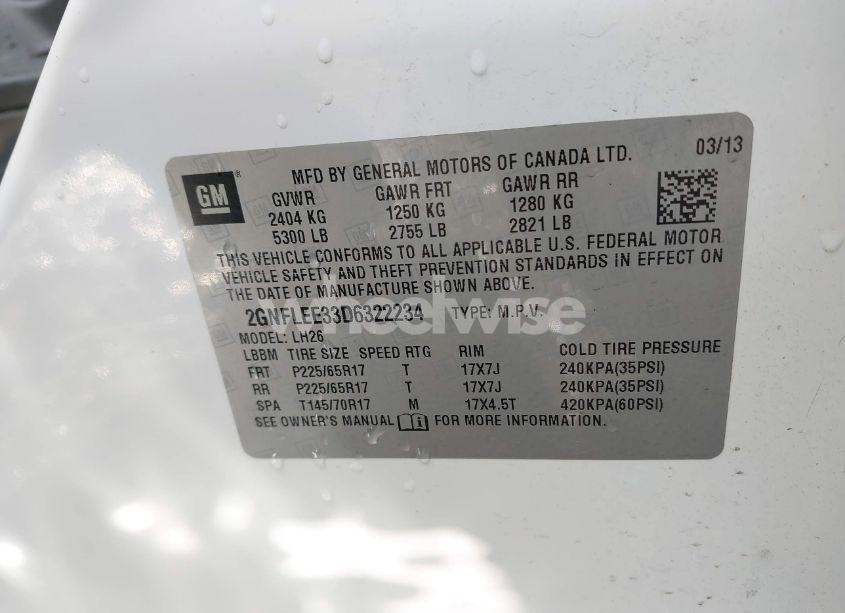 Photo 9 of 2013 Chevrolet Equinox 1LT (VIN 2GNFLEE33D6322234)