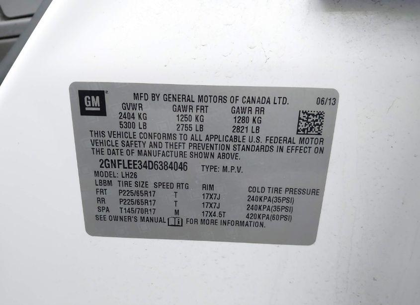 Photo 9 of 2013 Chevrolet Equinox 1LT (VIN 2GNFLEE34D6384046)