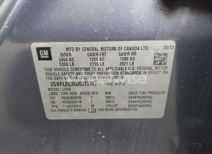 Photo 9 of 2013 Chevrolet Equinox 1LT (VIN 2GNFLEE38D6372787)