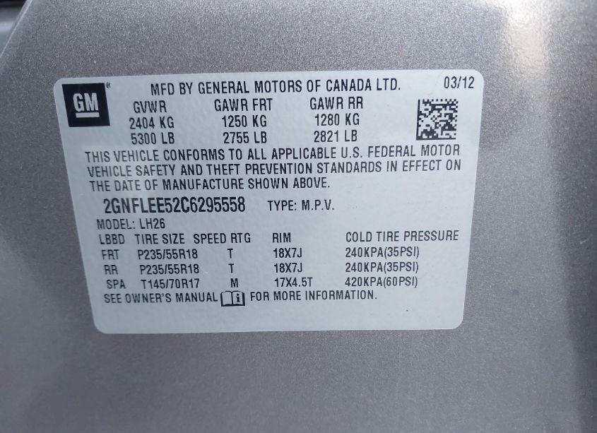 Photo 9 of 2012 Chevrolet Equinox 1LT (VIN 2GNFLEE52C6295558)