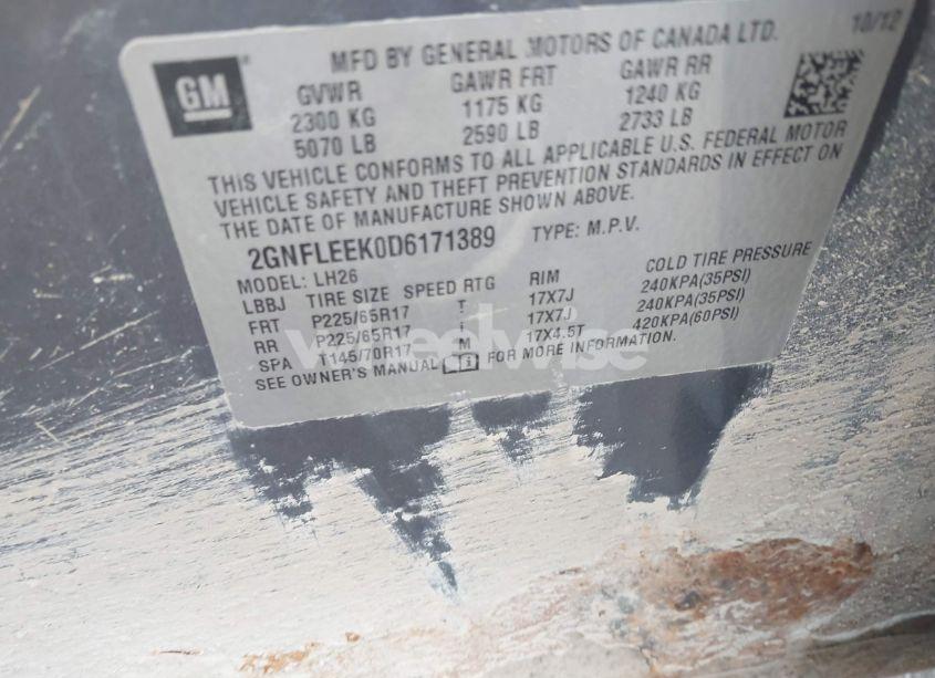 Photo 9 of 2013 Chevrolet Equinox 1LT (VIN 2GNFLEEK0D6171389)