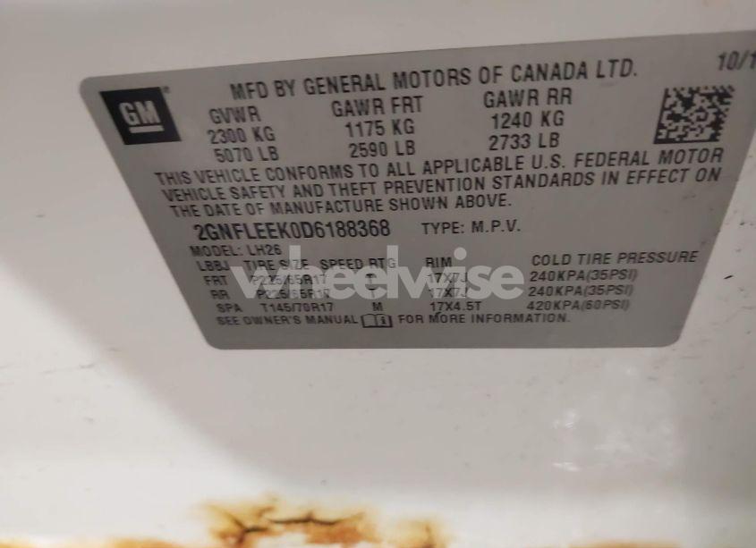 Photo 9 of 2013 Chevrolet Equinox 1LT (VIN 2GNFLEEK0D6188368)