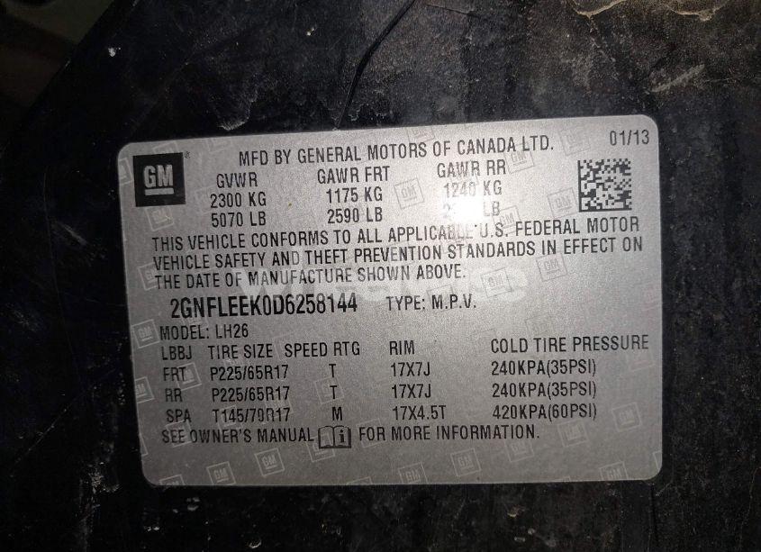 Photo 9 of 2013 Chevrolet Equinox 1LT (VIN 2GNFLEEK0D6258144)