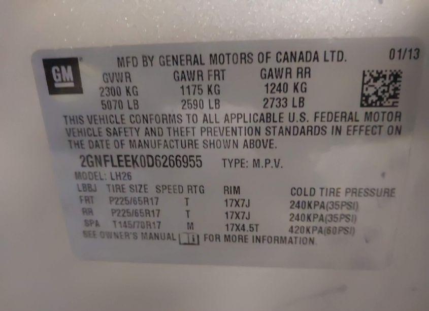 Photo 9 of 2013 Chevrolet Equinox 1LT (VIN 2GNFLEEK0D6266955)