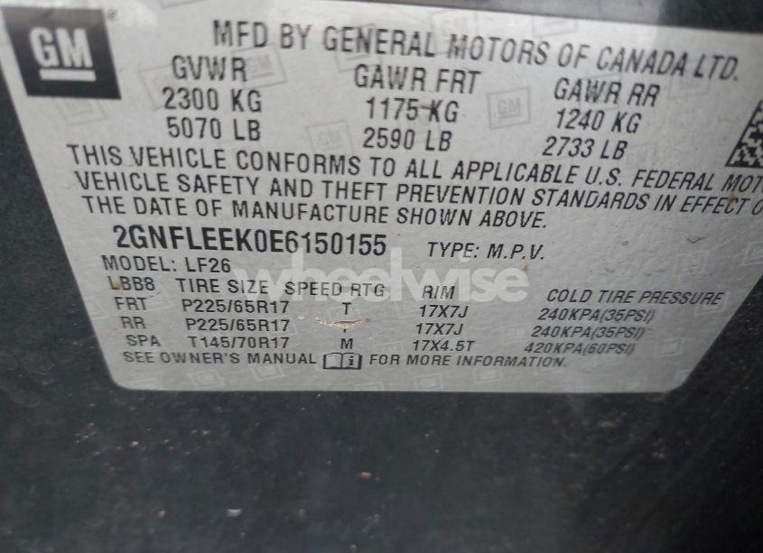 Photo 9 of 2014 Chevrolet Equinox LS (VIN 2GNFLEEK0E6150155)