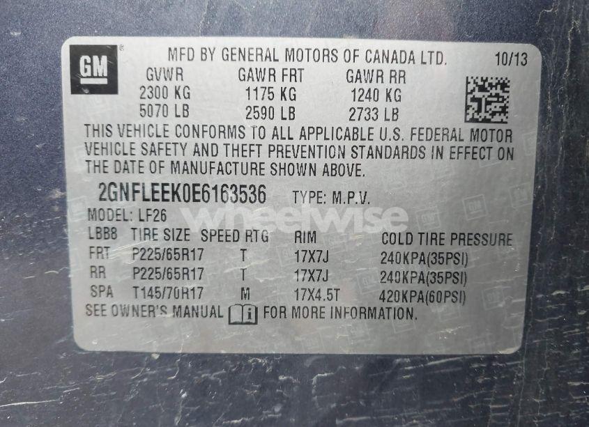 Photo 9 of 2014 Chevrolet Equinox LS (VIN 2GNFLEEK0E6163536)