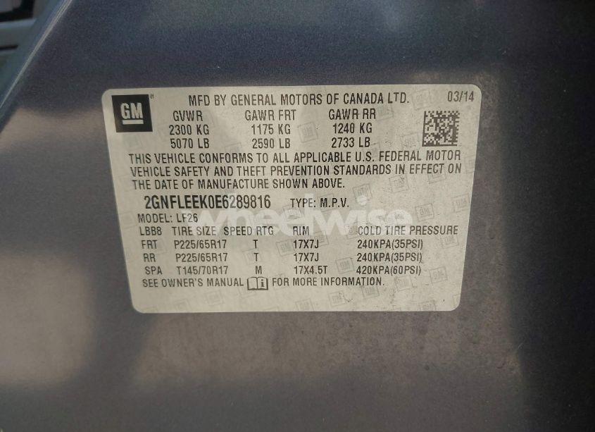 Photo 9 of 2014 Chevrolet Equinox LS (VIN 2GNFLEEK0E6289816)