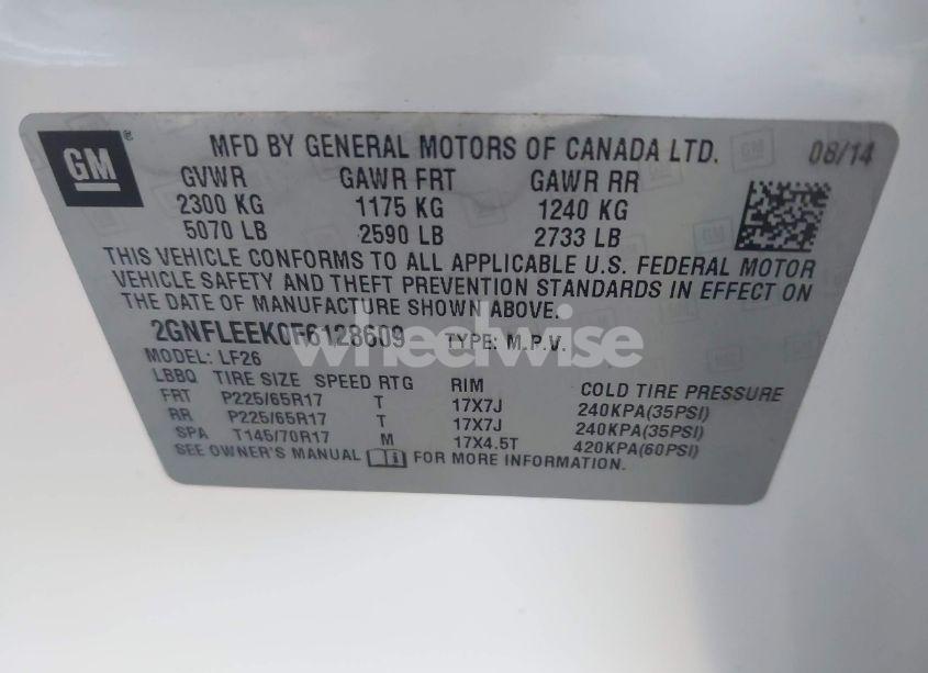 Photo 9 of 2015 Chevrolet Equinox LS (VIN 2GNFLEEK0F6128609)