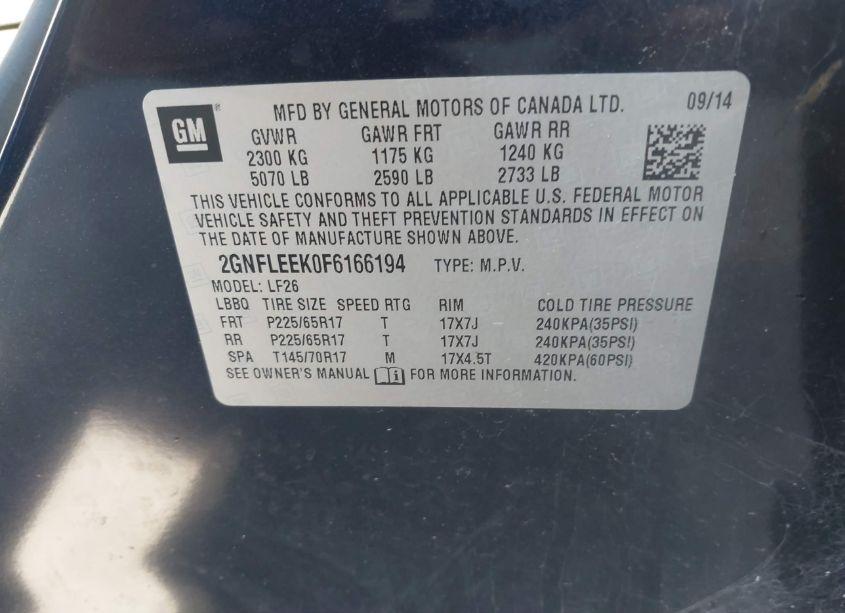 Photo 9 of 2015 Chevrolet Equinox LS (VIN 2GNFLEEK0F6166194)