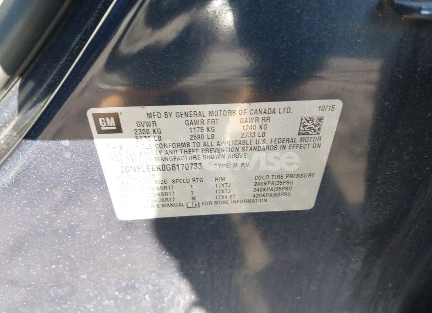 Photo 9 of 2016 Chevrolet Equinox LS (VIN 2GNFLEEK0G6170733)