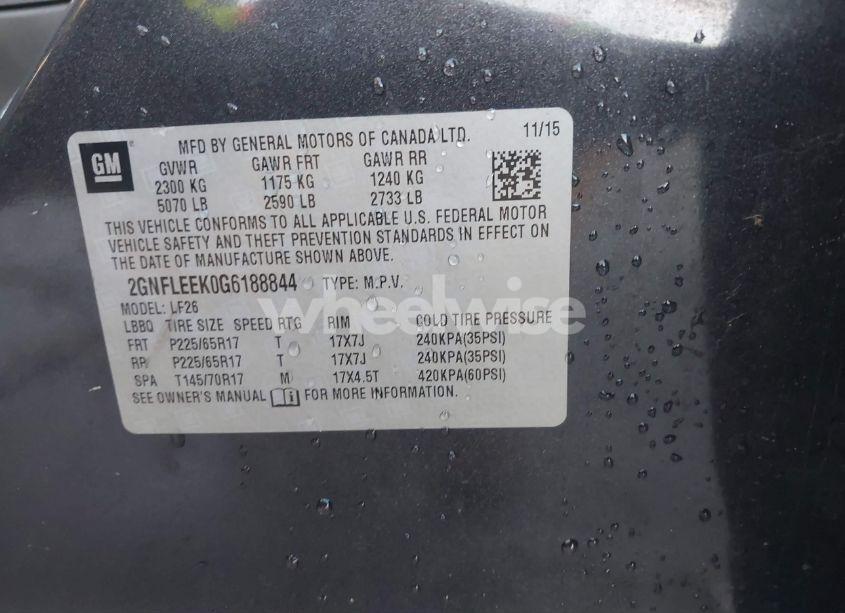 Photo 9 of 2016 Chevrolet Equinox LS (VIN 2GNFLEEK0G6188844)