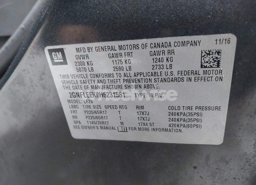 Photo 9 of 2017 Chevrolet Equinox LS (VIN 2GNFLEEK0H6231581)