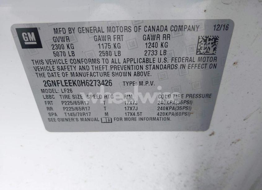 Photo 9 of 2017 Chevrolet Equinox LS (VIN 2GNFLEEK0H6273426)