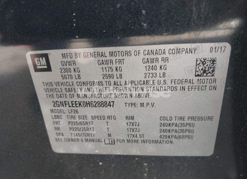 Photo 9 of 2017 Chevrolet Equinox LS (VIN 2GNFLEEK0H6288847)