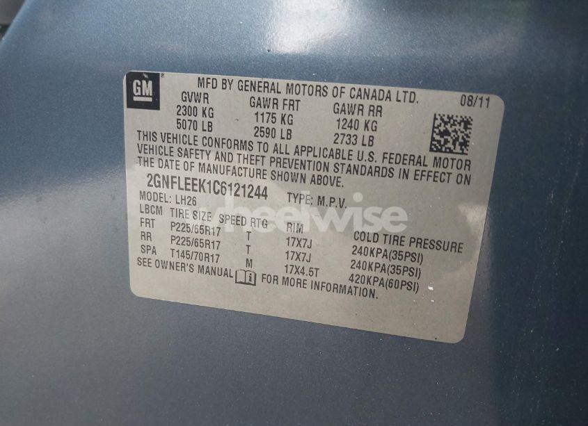 Photo 9 of 2012 Chevrolet Equinox 1LT (VIN 2GNFLEEK1C6121244)