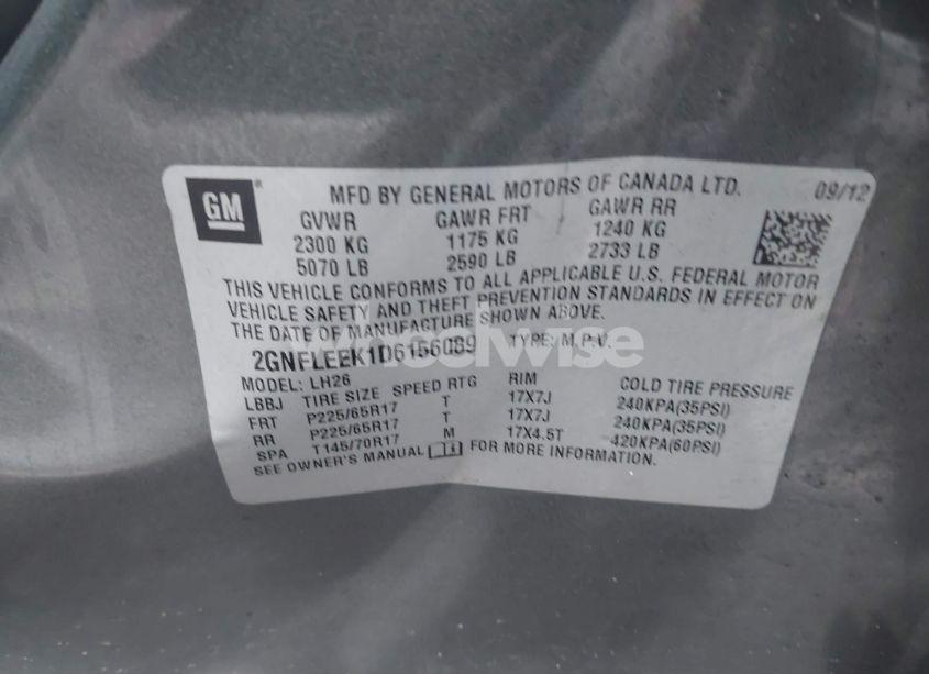 Photo 9 of 2013 Chevrolet Equinox 1LT (VIN 2GNFLEEK1D6156089)