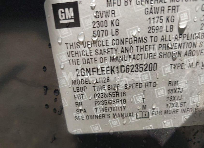 Photo 9 of 2013 Chevrolet Equinox 1LT (VIN 2GNFLEEK1D6235200)