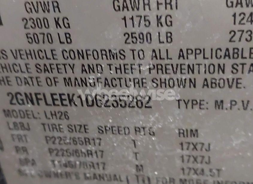 Photo 9 of 2013 Chevrolet Equinox 1LT (VIN 2GNFLEEK1D6235262)