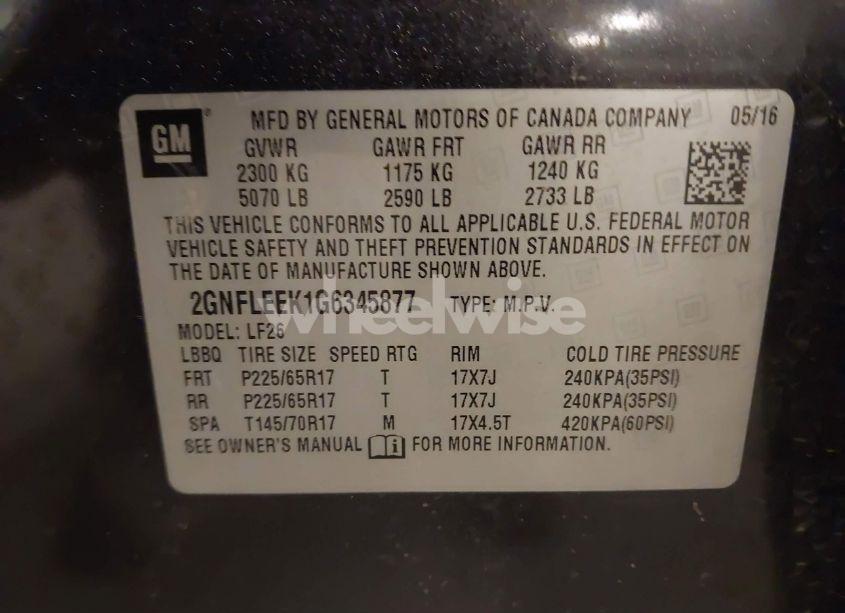 Photo 9 of 2016 Chevrolet Equinox LS (VIN 2GNFLEEK1G6345877)