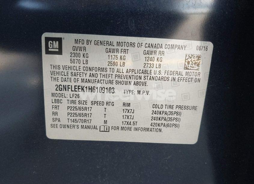 Photo 9 of 2017 Chevrolet Equinox LS (VIN 2GNFLEEK1H6109103)