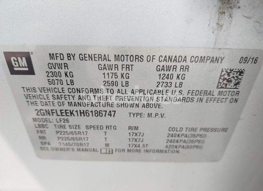 Photo 9 of 2017 Chevrolet Equinox LS (VIN 2GNFLEEK1H6186747)