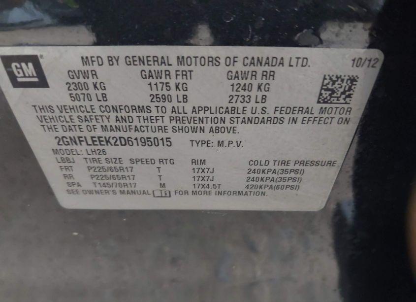 Photo 9 of 2013 Chevrolet Equinox 1LT (VIN 2GNFLEEK2D6195015)