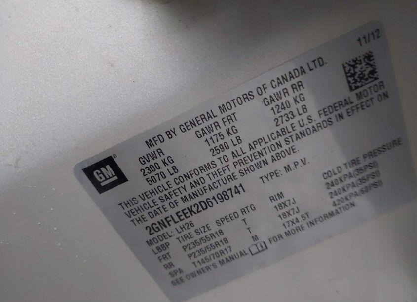 Photo 9 of 2013 Chevrolet Equinox 1LT (VIN 2GNFLEEK2D6198741)