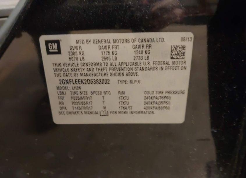 Photo 9 of 2013 Chevrolet Equinox 1LT (VIN 2GNFLEEK2D6383002)