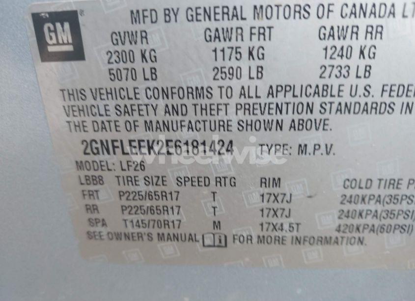 Photo 9 of 2014 Chevrolet Equinox LS (VIN 2GNFLEEK2E6181424)