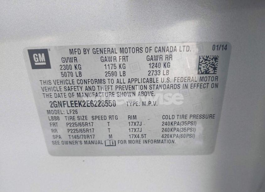 Photo 9 of 2014 Chevrolet Equinox LS (VIN 2GNFLEEK2E6228550)