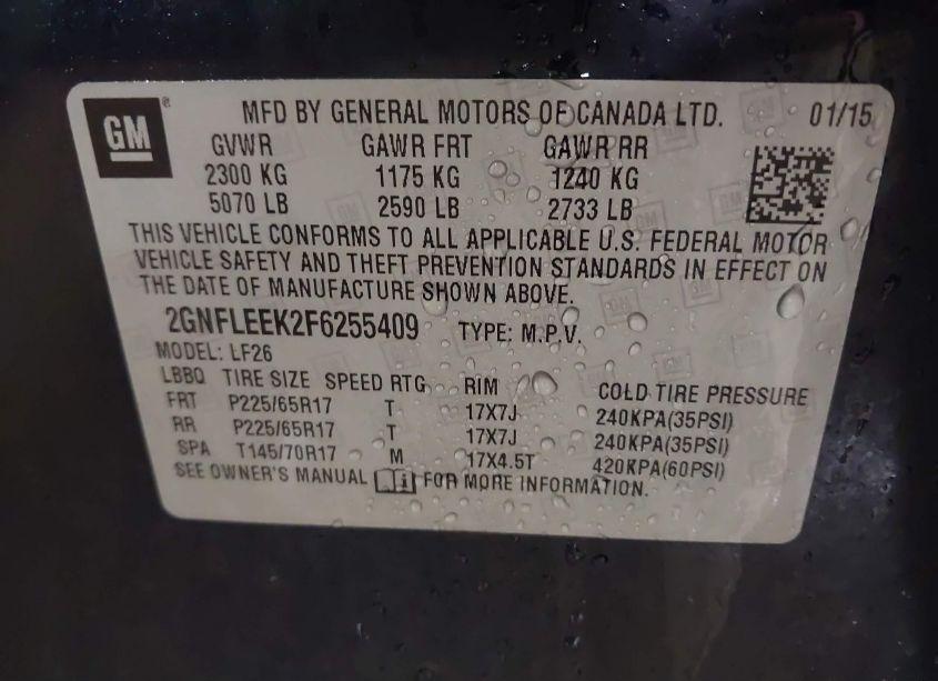 Photo 9 of 2015 Chevrolet Equinox LS (VIN 2GNFLEEK2F6255409)