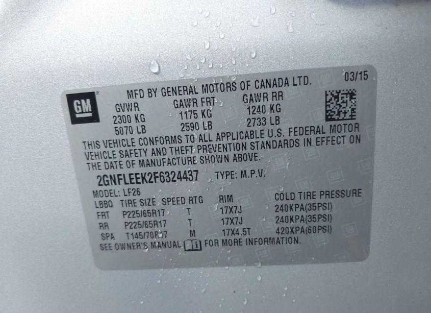 Photo 9 of 2015 Chevrolet Equinox LS (VIN 2GNFLEEK2F6324437)