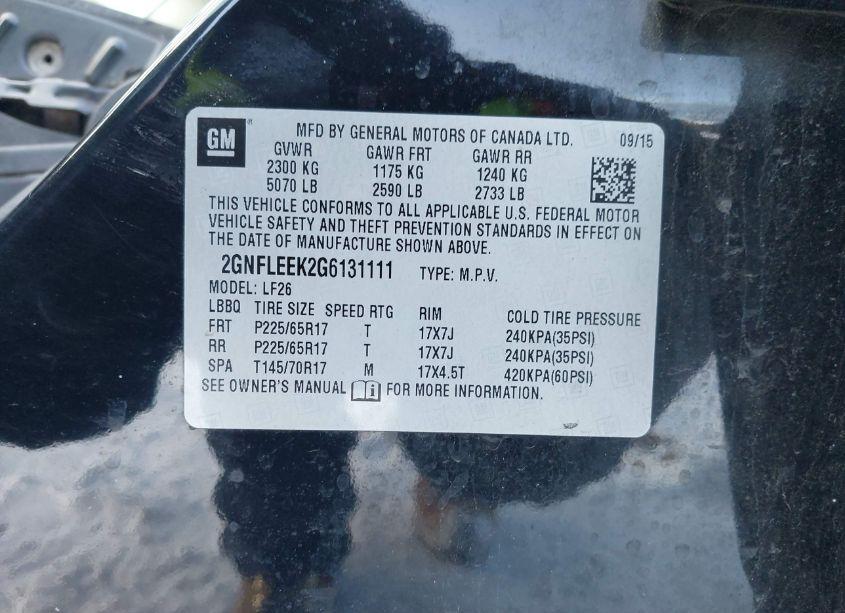 Photo 9 of 2016 Chevrolet Equinox LS (VIN 2GNFLEEK2G6131111)