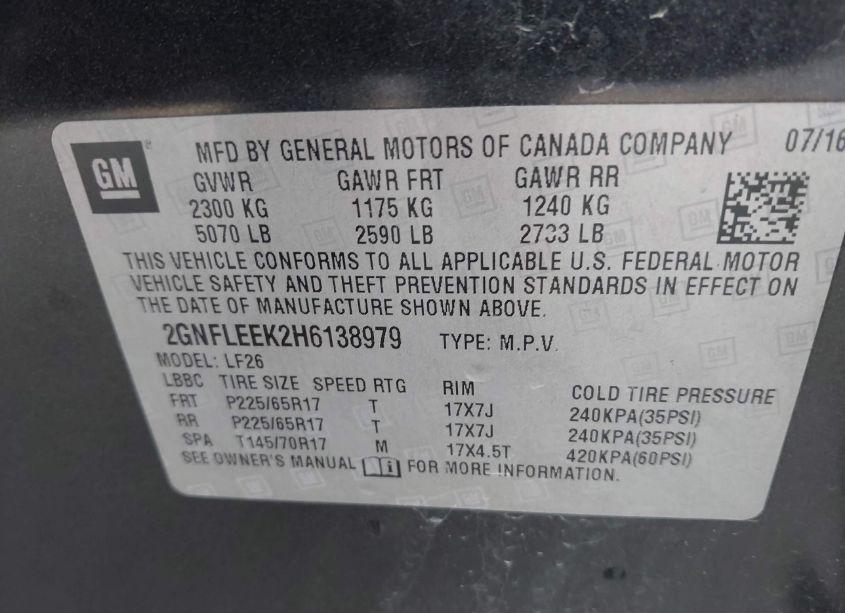 Photo 9 of 2017 Chevrolet Equinox LS (VIN 2GNFLEEK2H6138979)